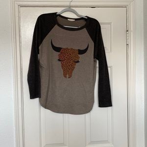 Cute baseball style western tee